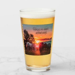Horses are angels without wings glass
