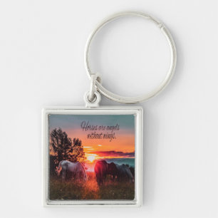 Horses are angels without wings keychain