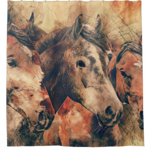 Horses Artistic Watercolor Painting Decorative