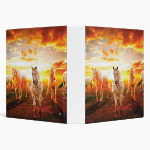 Horses at sunset throw pillow binder