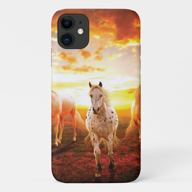 Horses at sunset throw pillow Case-Mate iPhone case (Back)