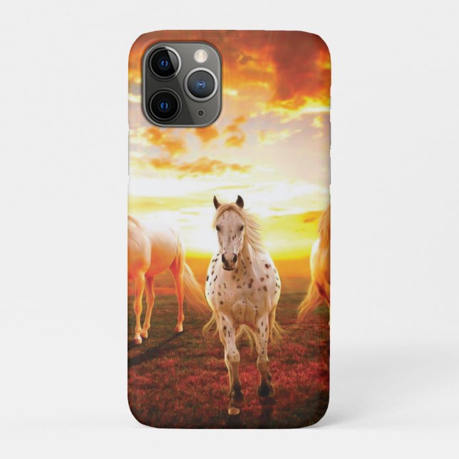 Horses at sunset throw pillow Case-Mate iPhone case (Back)