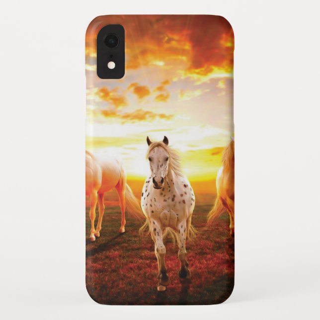Horses at sunset throw pillow Case-Mate iPhone case (Back)