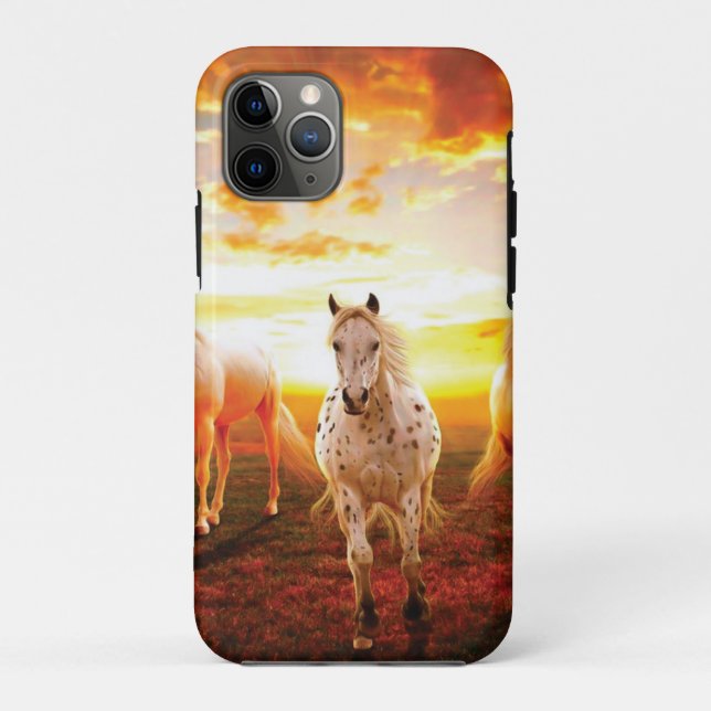 Horses at sunset throw pillow Case-Mate iPhone case (Back)