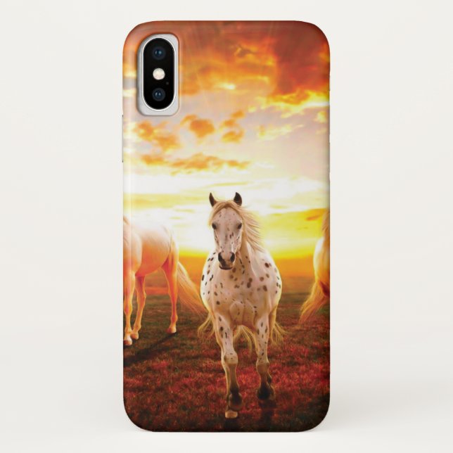 Horses at sunset throw pillow Case-Mate iPhone case (Back)