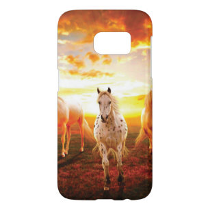 Horses at sunset throw pillow samsung galaxy s7 case