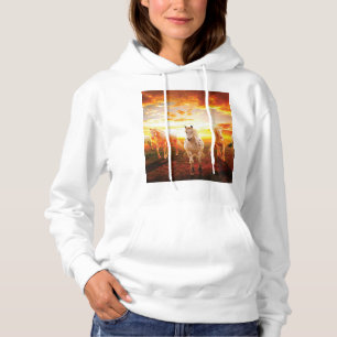 Horses at sunset throw pillow hoodie