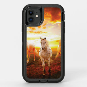 Horses at sunset throw pillow OtterBox defender iPhone 11 case