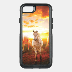 Horses at sunset throw pillow OtterBox commuter iPhone 8/7 case