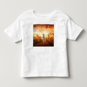 Horses at sunset throw pillow toddler t-shirt