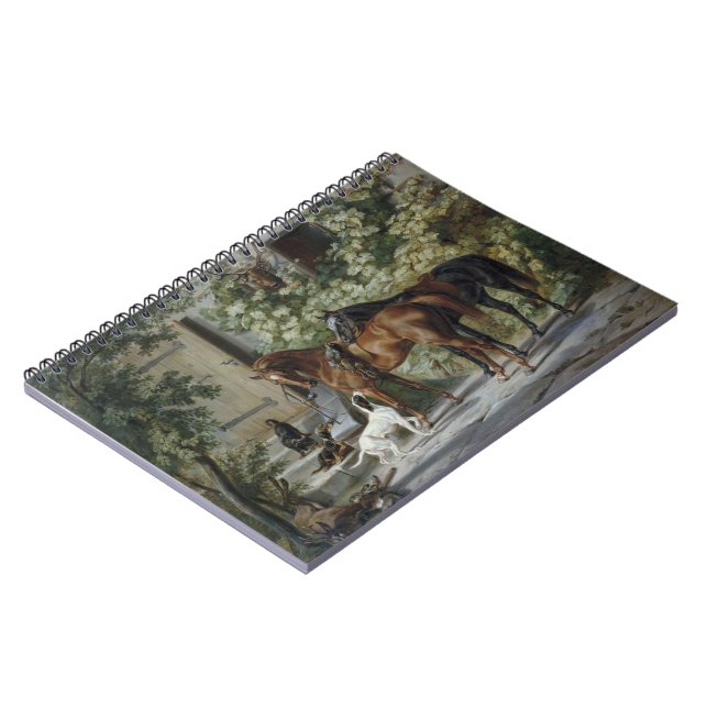 Horses at the Porch (by Albrecht Adam) Notebook (Left Side)