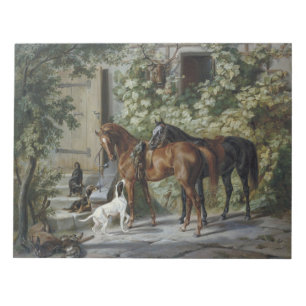 Horses at the Porch (by Albrecht Adam) Notepad