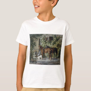 Horses at the Porch (by Albrecht Adam) T-Shirt