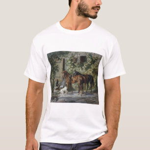 Horses at the Porch (by Albrecht Adam) T-Shirt