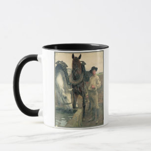 Horses at the Water Trough, 1884 (oil on canvas) Mug