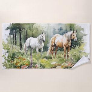 Horses    beach towel