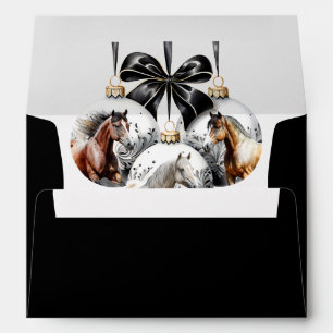 Horses black and gold Christmas quote Envelope