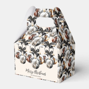 Horses black and gold Christmas quote Favor Box