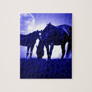 Horses & Blue Night Jigsaw Puzzle