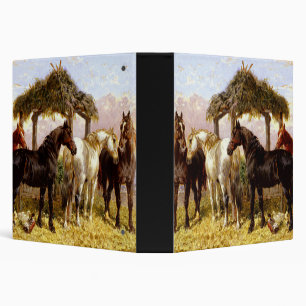 Horses by a river circa 1800s binder