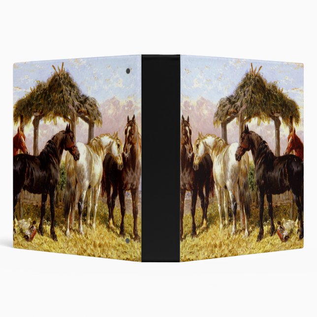 Horses by a river circa 1800s binder (Background)