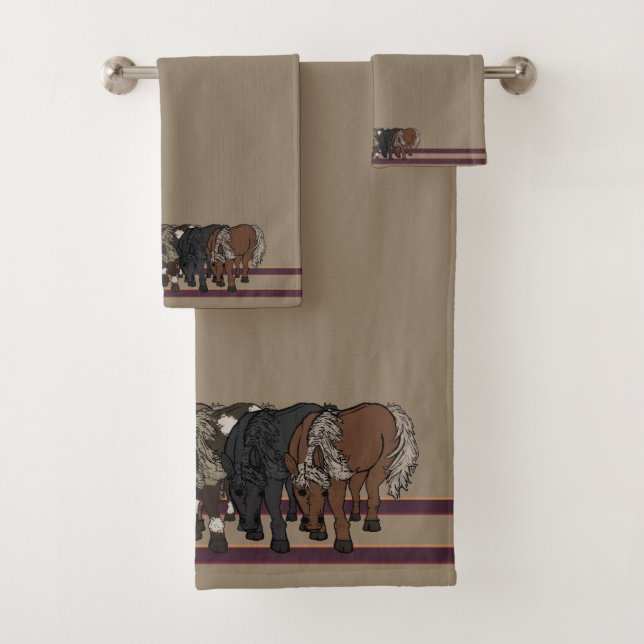 Horses by figdewdrop Bath Towel Set (Insitu)