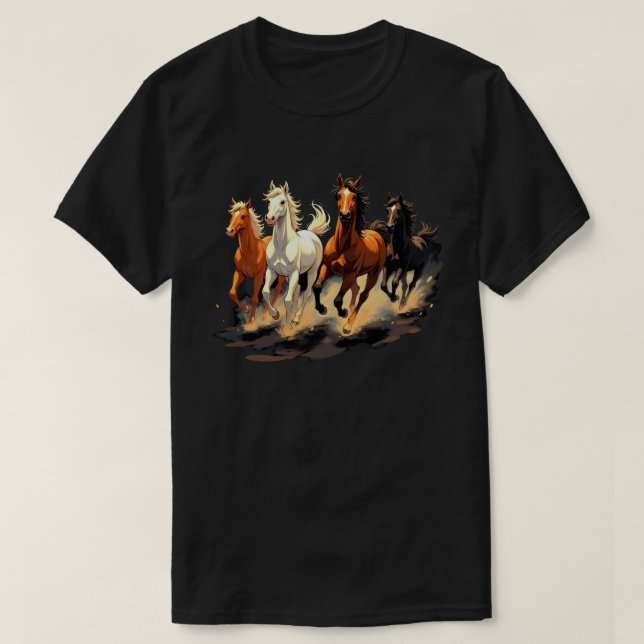Horses Collage Horse Lover Horseback Riding T-Shirt (Design Front)