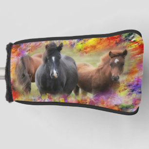 Horses Colourful Golf Head Cover