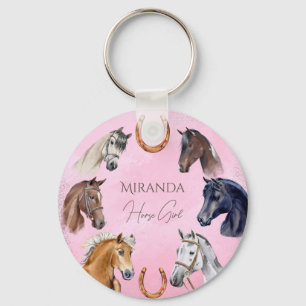 Horses equestrian elegant birthday party favours keychain