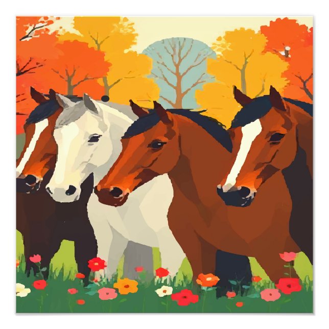 HORSES-FAMILY. PHOTO PRINT (Front)