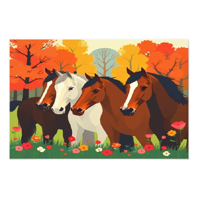 HORSES-FAMILY. PHOTO PRINT (Front)