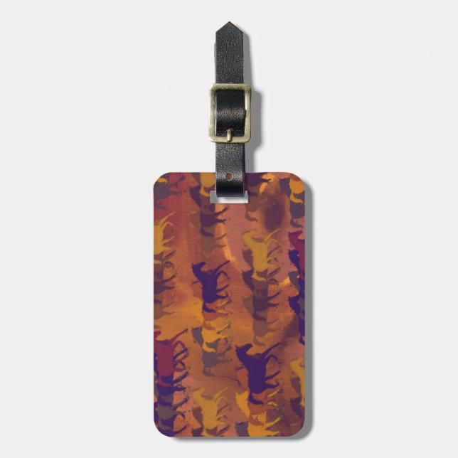 horses farm pattern luggage tag (Front Vertical)