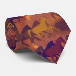 horses farm pattern tie