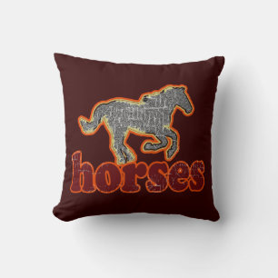 horses farm style decor throw pillow