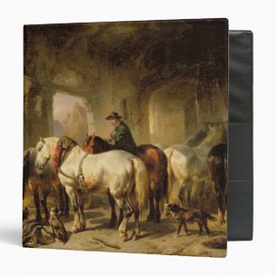 Horses Feeding in the Stable Binder