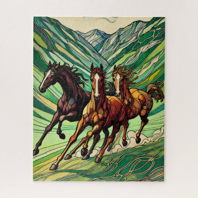 Horses Galloping 500 Piece Puzzle (Vertical)
