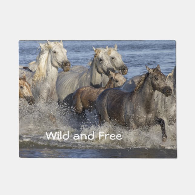 Horses galloping in the water doormat (Front)