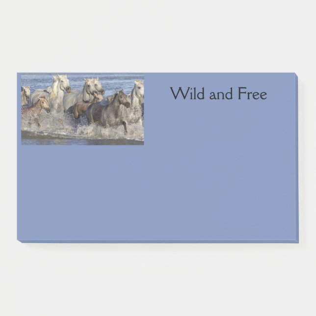 Horses galloping in the water post-it notes (Front)