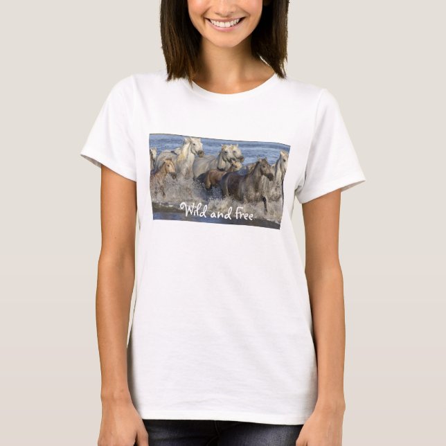 Horses galloping in the water T-Shirt (Front)