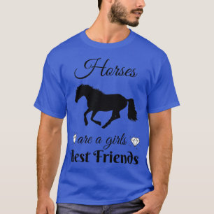 Horses Girls Best Friends Riding Equestrian  T-Shirt