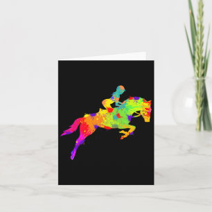 Horses Girls Rider Riding Horse Women  Card