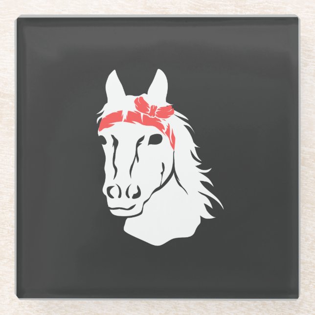 Horses Glass Coaster (Front)