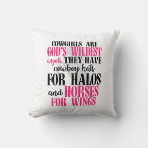Horses God Angel Cute Equestrian Western Horse Throw Pillow