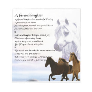 Horses Grandaughter poem Notepad