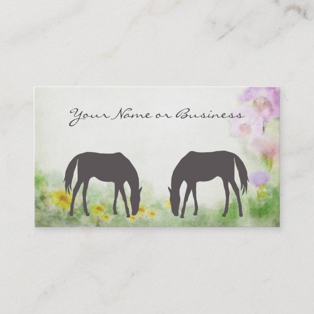 Horses Grazing Business or Personal Calling Card (Front)