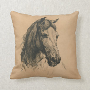 Horse's Head (by Heywood Hardy) Throw Pillow