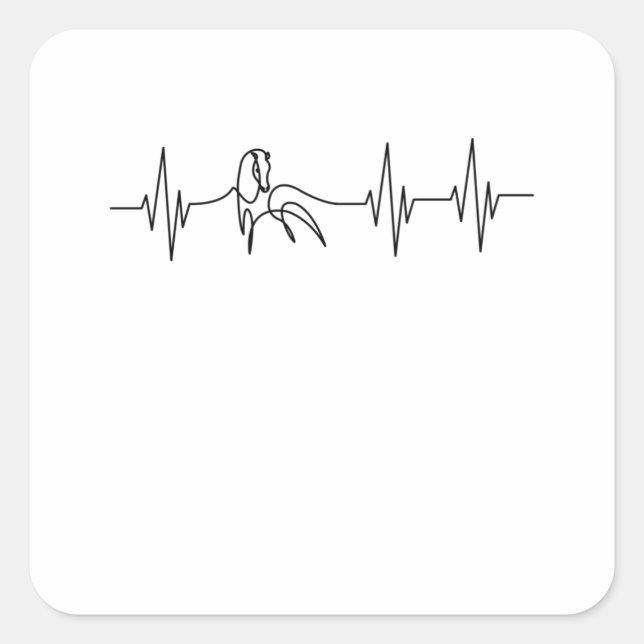 Horses Heartbeat Rider Rider Pulse Ponny Square Sticker (Front)