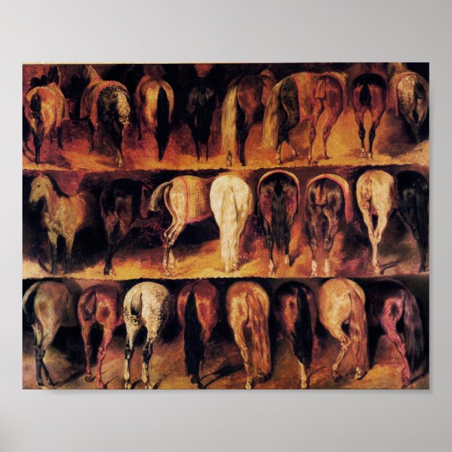 Horses' Hindquarters,brown Poster (Front)