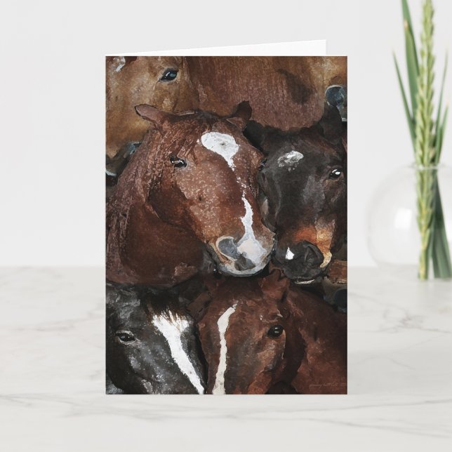 Horses, Horses, Horses Greeting Cad Card (Front)