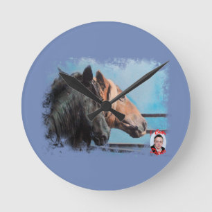 Horses/Horses/Horses Round Clock